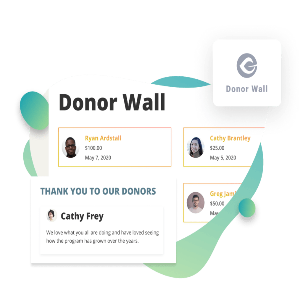 The GiveWP donor wall allows you to thank your donors on any page, post, or widget area.