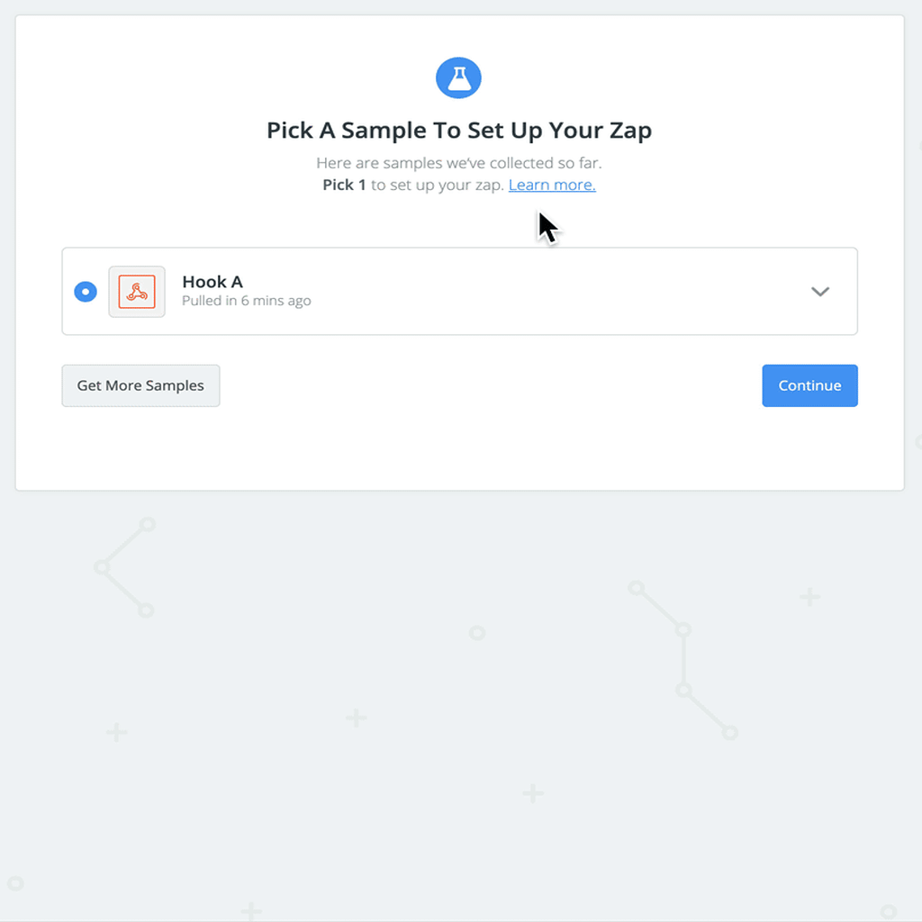 Zapier test hook, check information