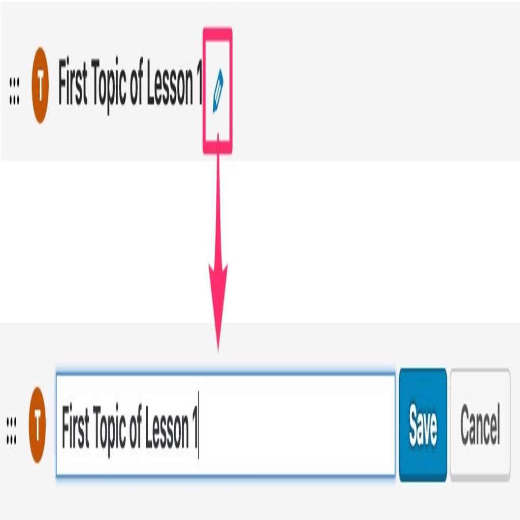 Edit LearnDash topic title