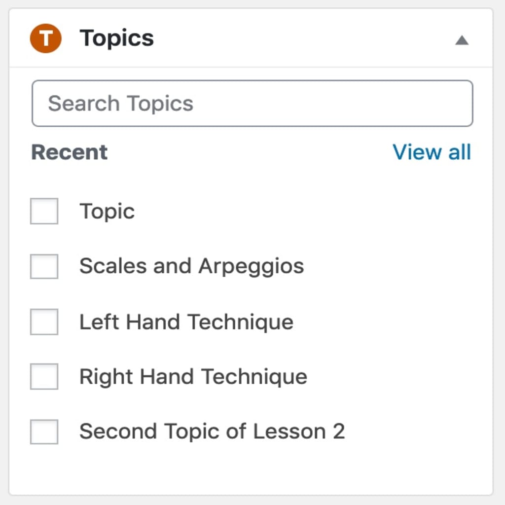 LearnDash topic metabox