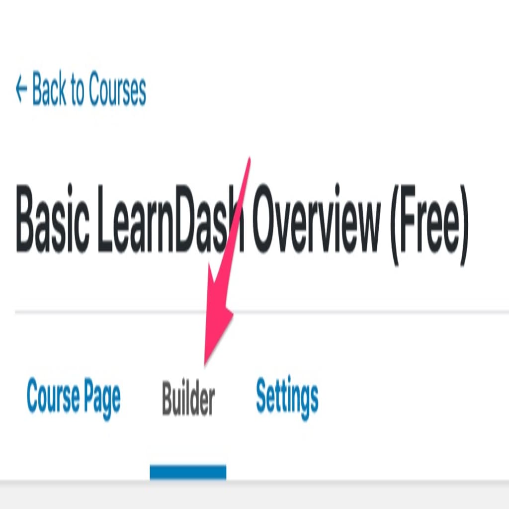 LearnDash course top navigation tab