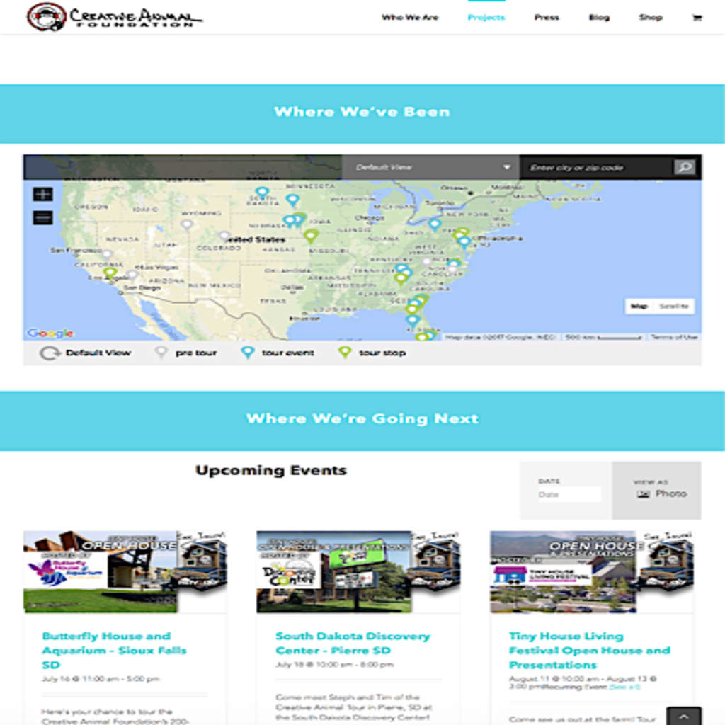 Creative Animal Foundation tour page