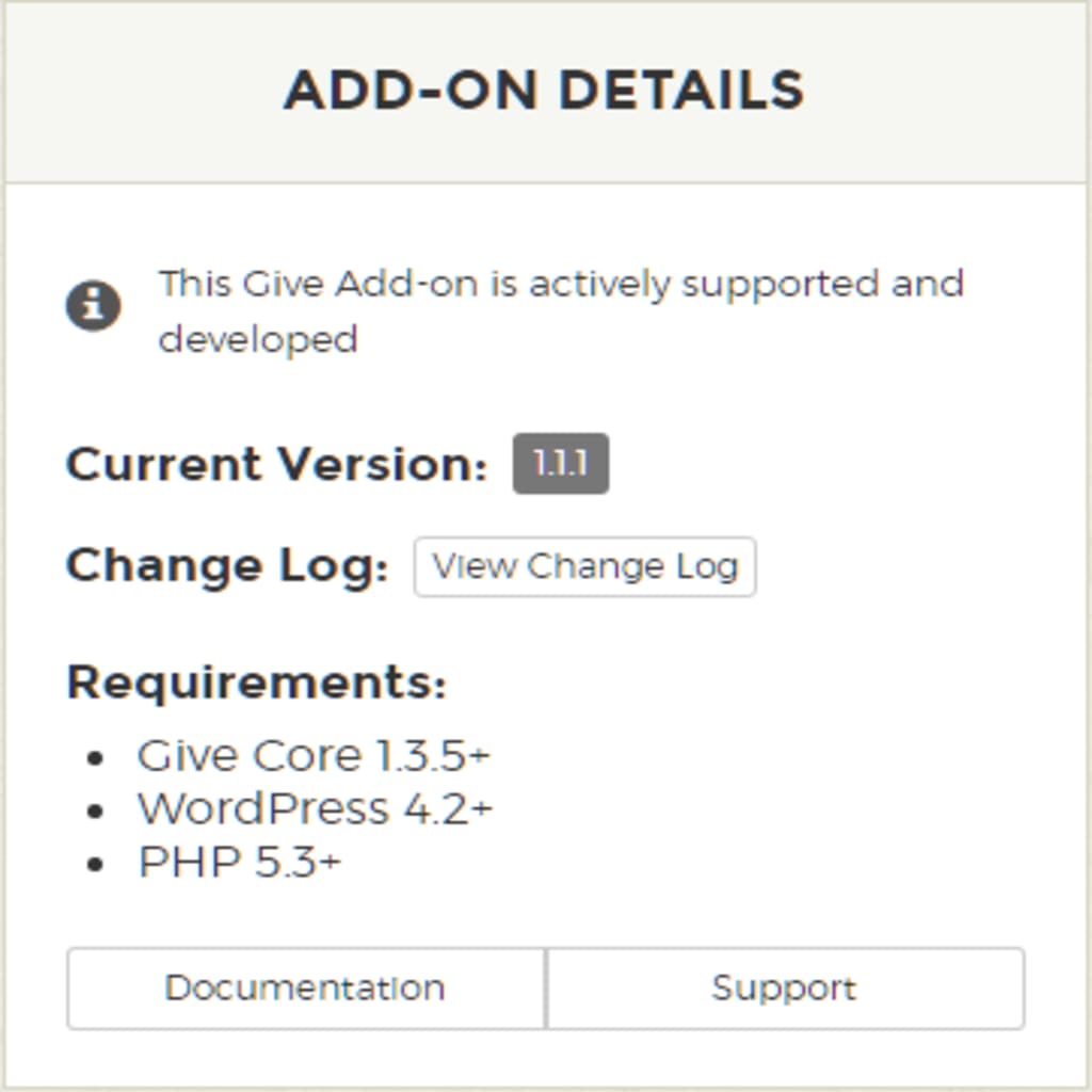 Give Add-on Minimum Requirements