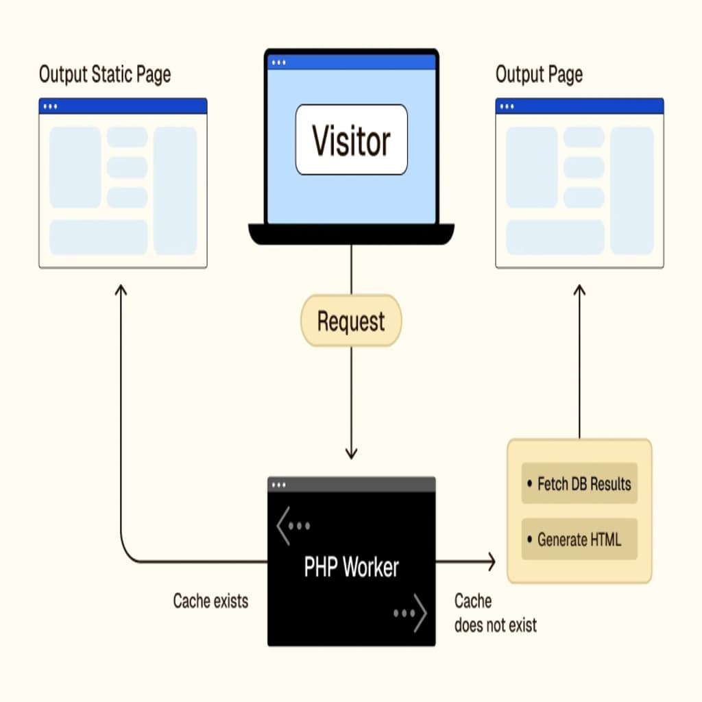Diagram showing PHP workers' workflow