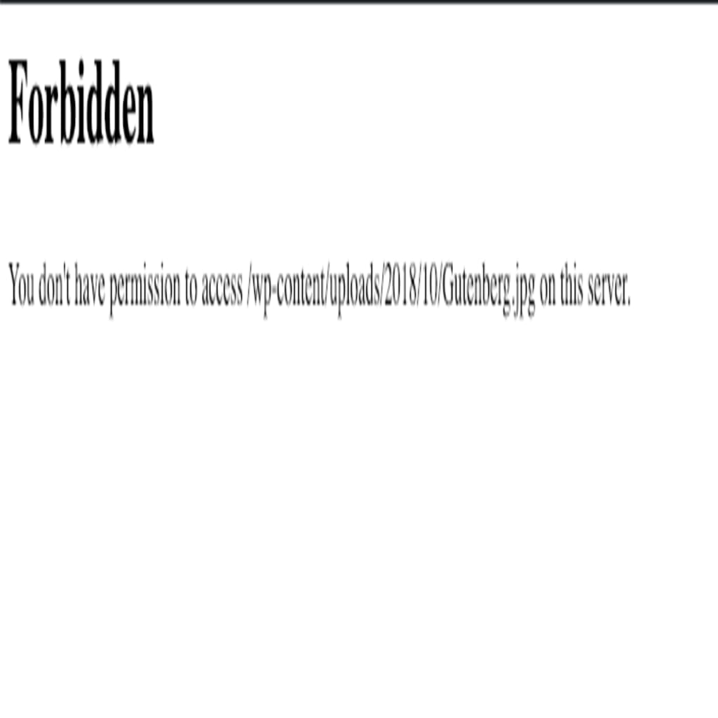 403 Forbidden Error Message