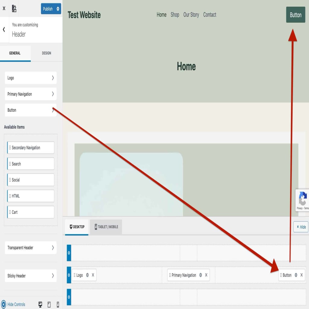 Theme Header Button