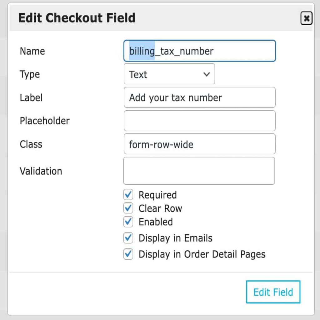 Naming custom checkout fields