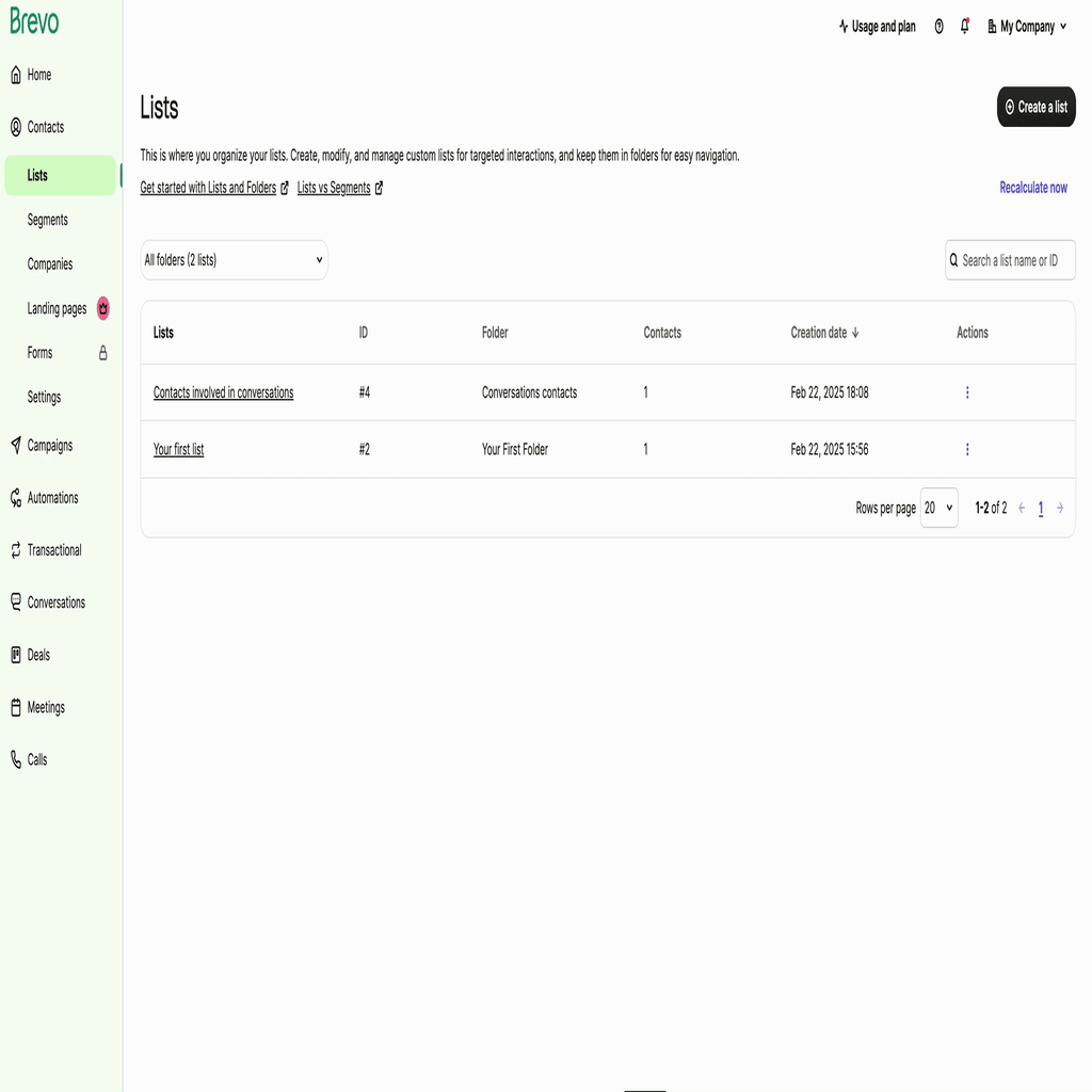 Create a list