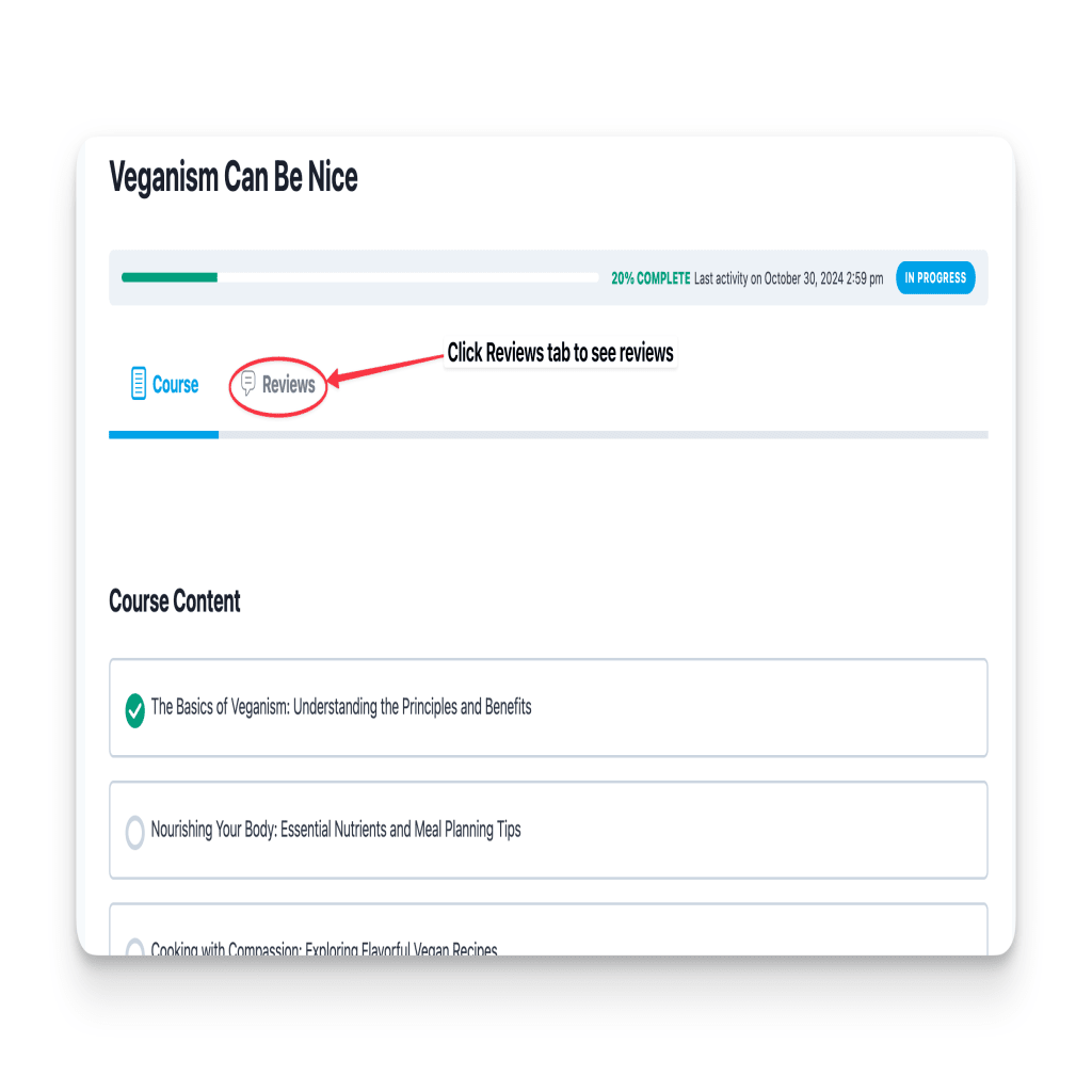 LearnDash Course Review Tab