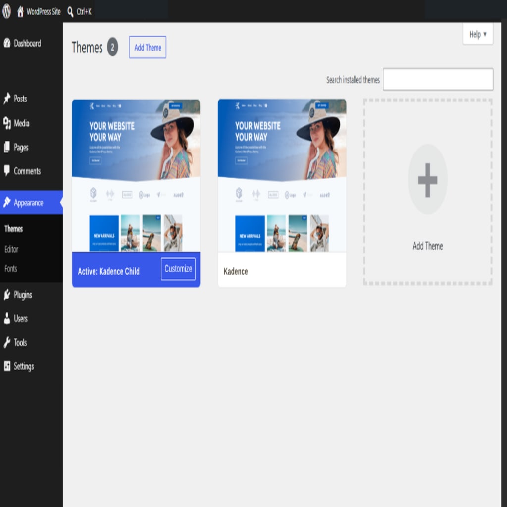 Kadence wordpress child theme