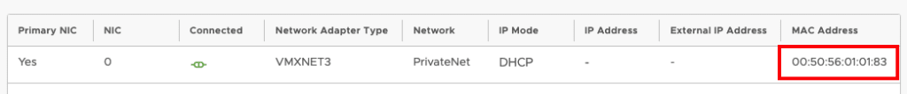 mac address highlighted