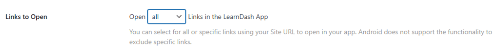 Screenshot of option to open all links