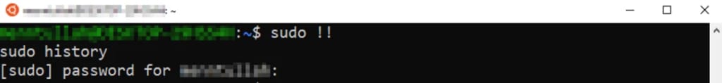 Running the sudo !! command in the terminal to execute the most recent command with elevated permissions.