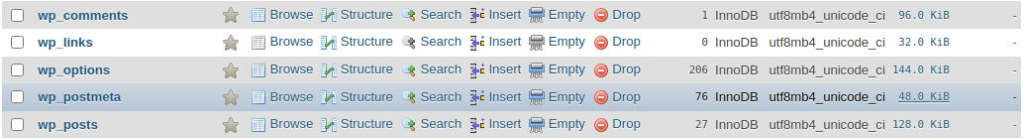 After that we can go back to all tables view, and notice that the table was successfully converted to InnoDB, we will see the storage engine changed in the Type column.