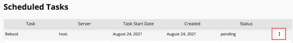 Viewing the status of the server’s scheduled tasks.