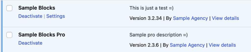 Sample Blocks Plugins