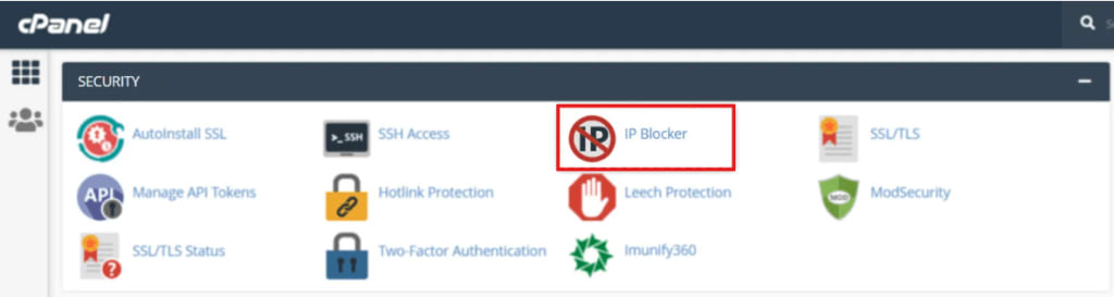 cPanel�s IP Blocker feature