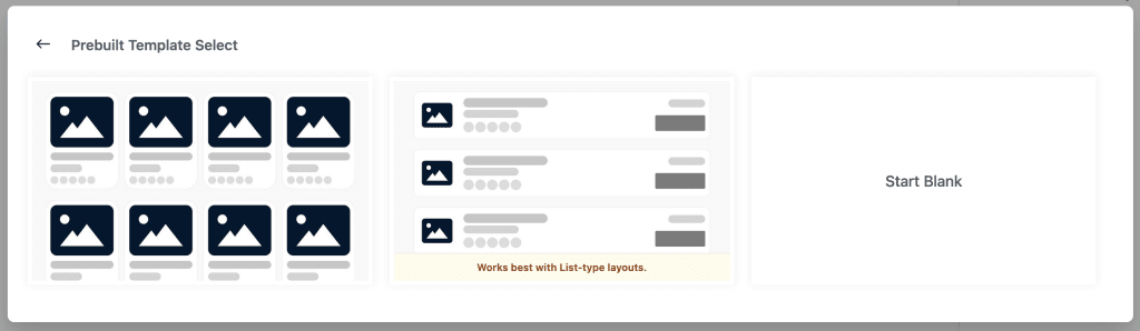 Woo Template - Prebuilt Template Select