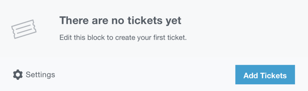 Event Tickets Plus ticket block in WordPress Block Editor with WooCommerce