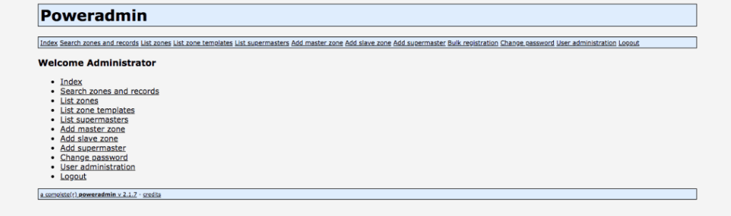 Available tools and features with Poweradmin