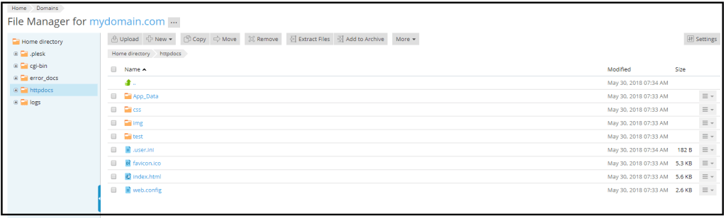 file manager screen