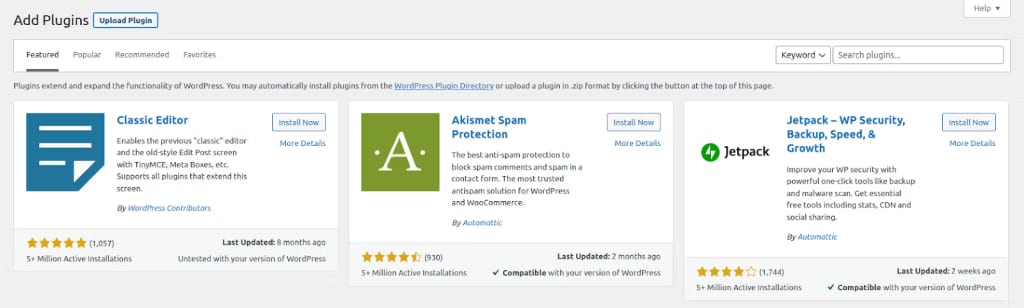 add plugins screen