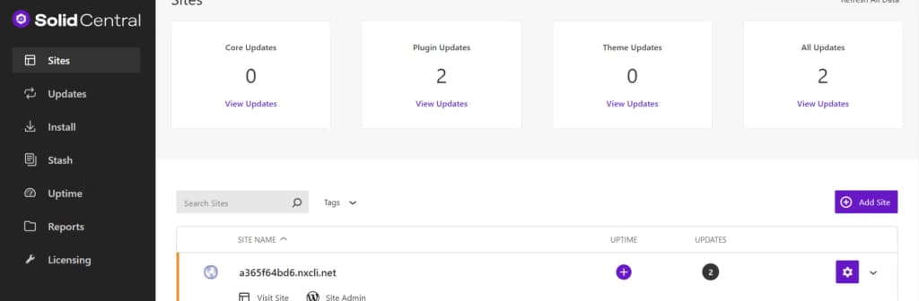 solid central dashboard
