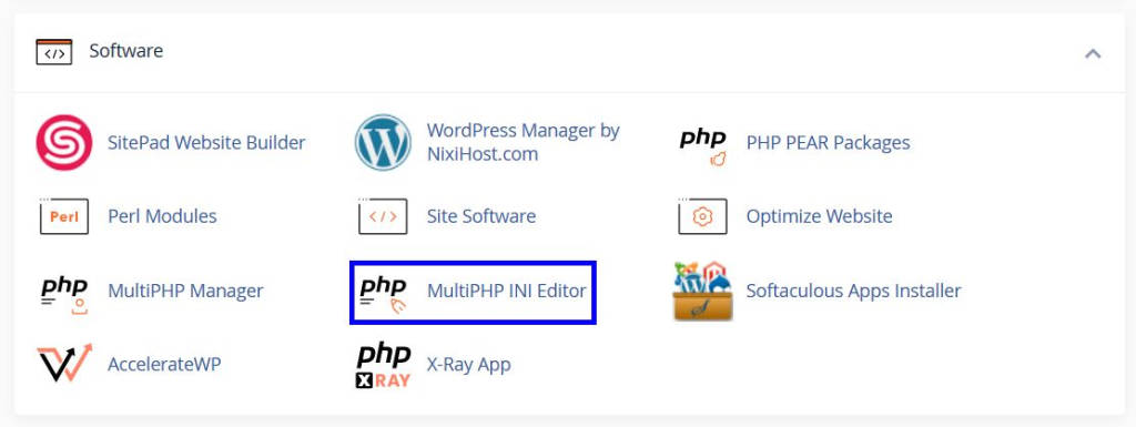 Find and open MultiPHP INI Editor.