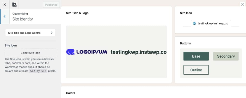 Site Icon Settings