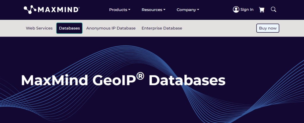MaxMind homepage