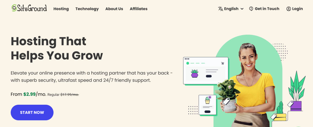 SiteGround website
