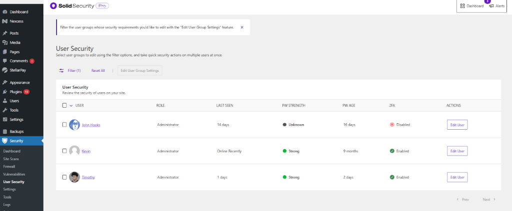 Setup Fee menu