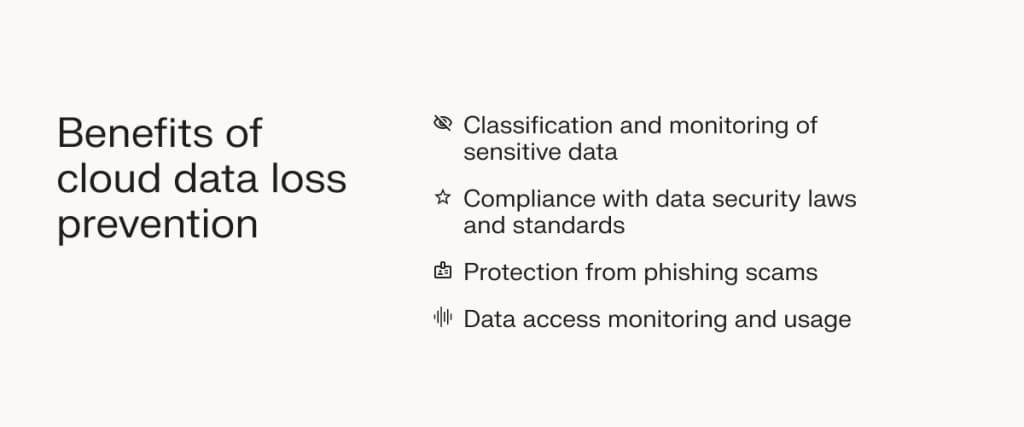 Benefits of cloud data loss prevention.