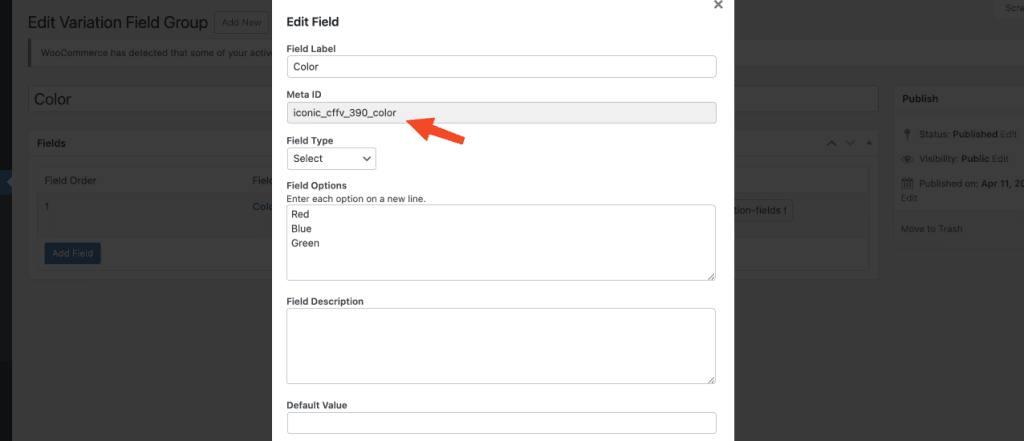 Custom fields meta ID/ meta key