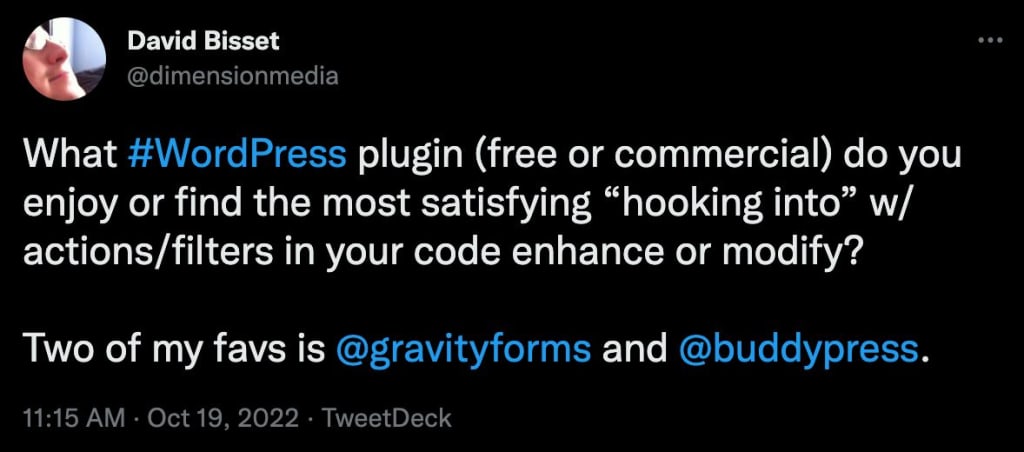 A tweet from @dimensionmedia that reads