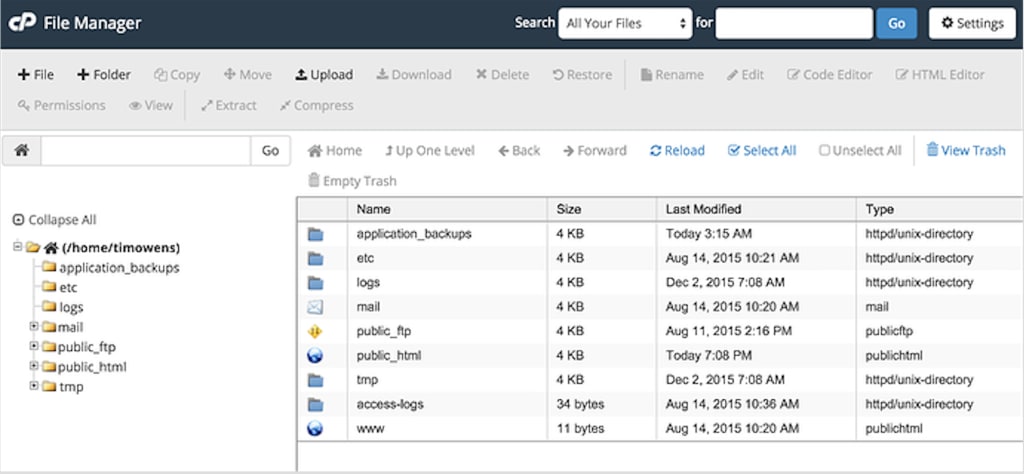 cPanel File Manager