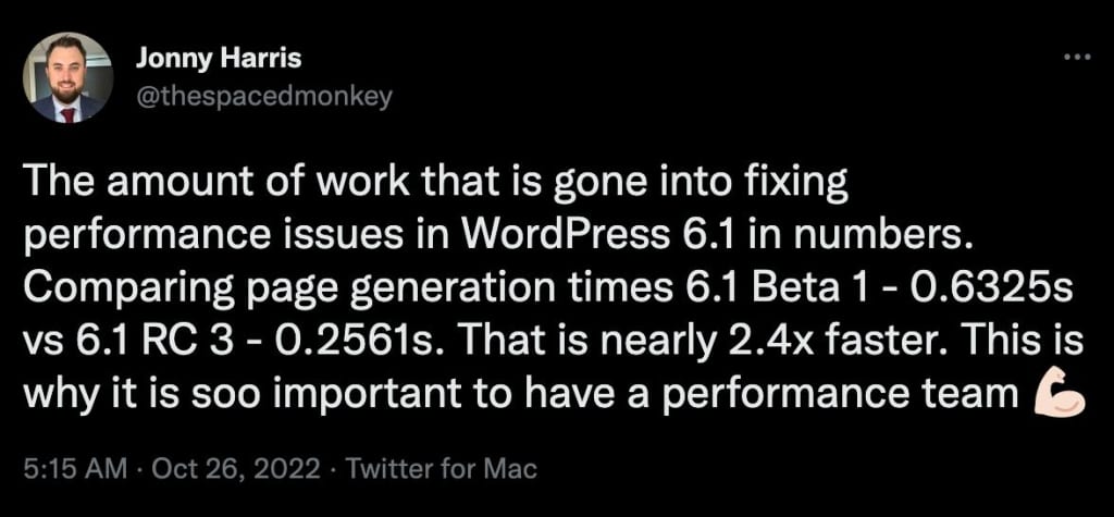 Tweet from @thespacedmonkey that reads