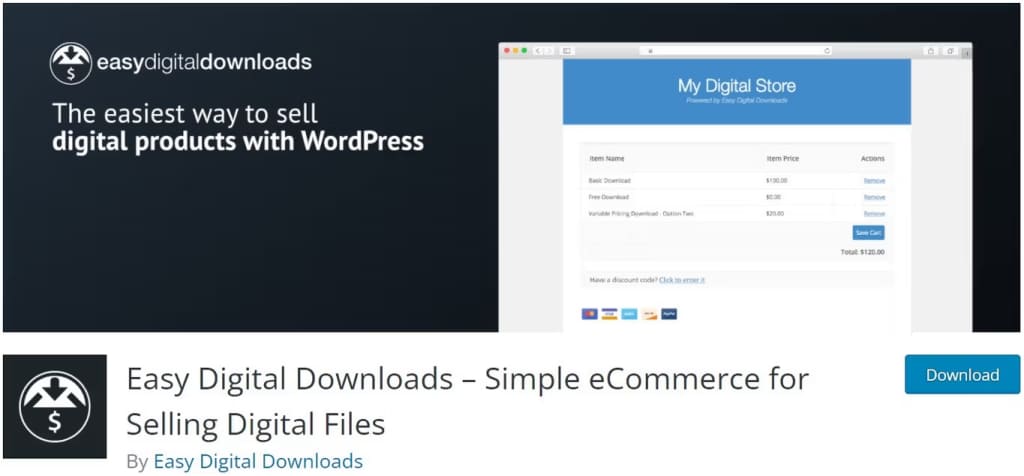 easy digital downloads ecommerce plugin