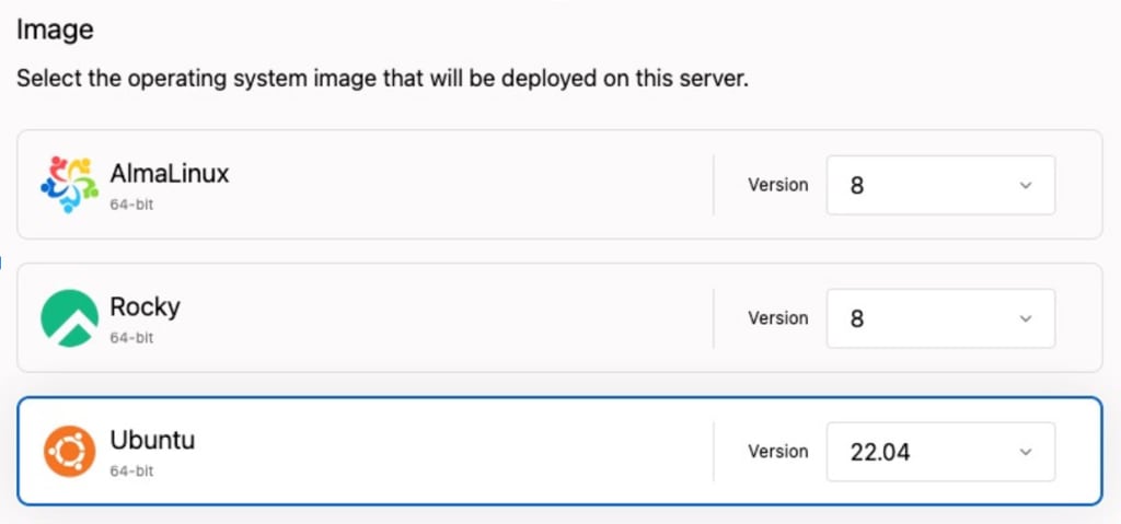 Ubuntu version selector
