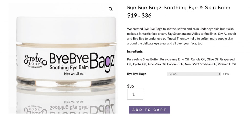 A product listing for beauty products.