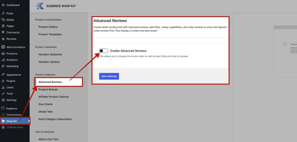 Enable Advanced Reviews
