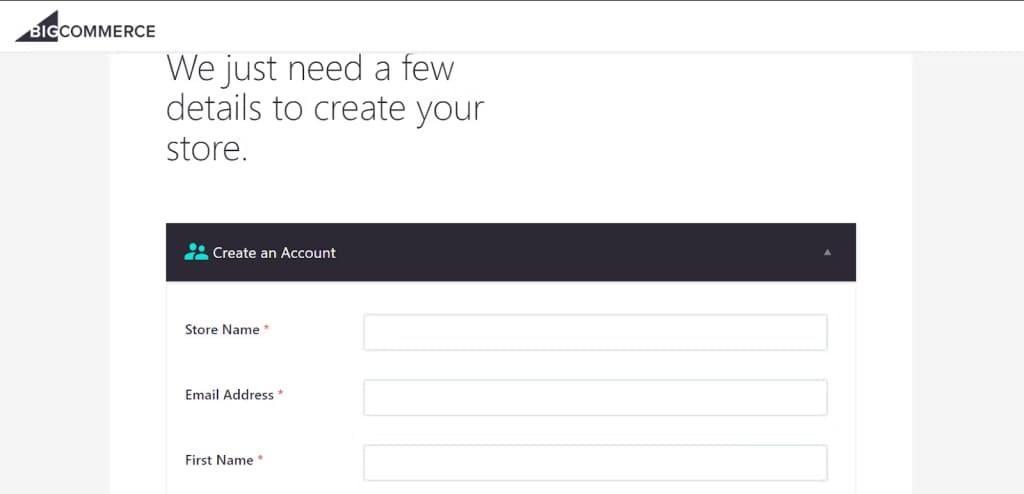 new bigcommerce account