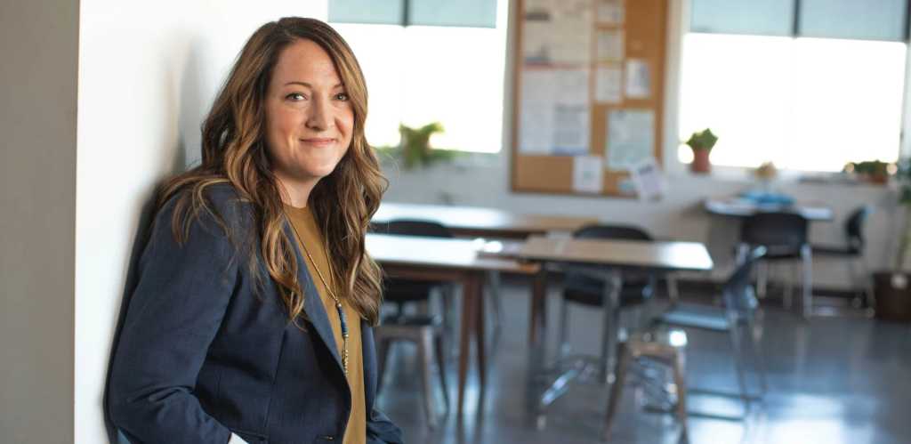 school administrator managing her system