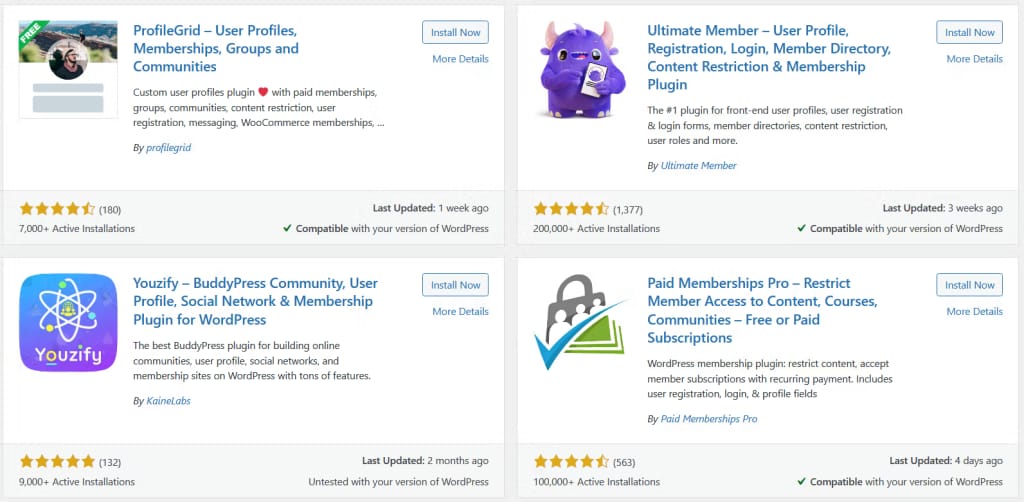 wp community plugin options
