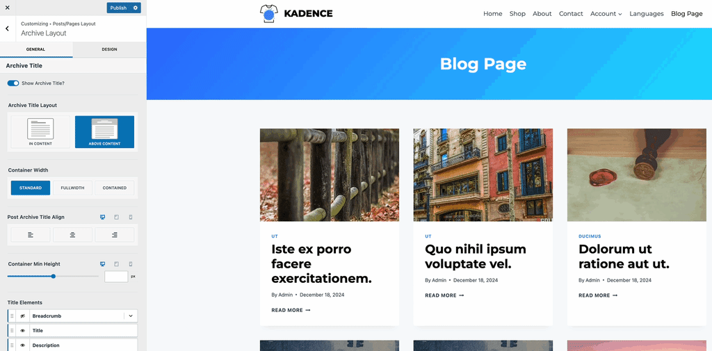 Archive Layout Demo