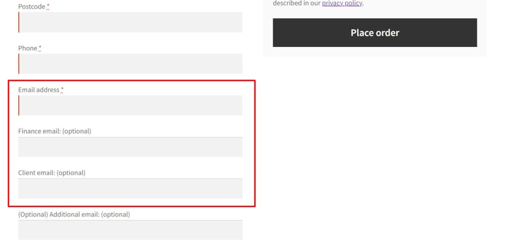additional emails at checkout woocommerce