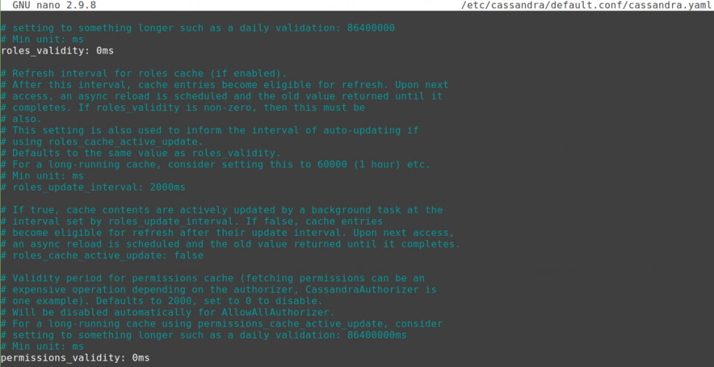 Find the appropriate lines in the file and modify the values as shown (continued).