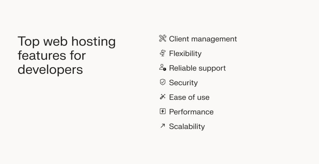 Top web hosting features for developers