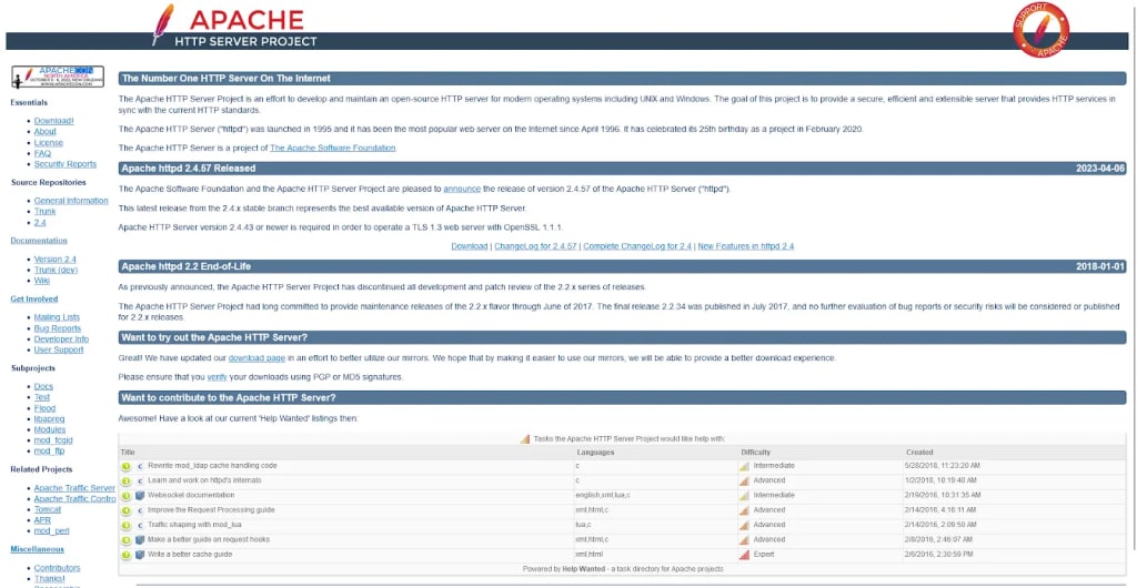 Apache HTTP server project.