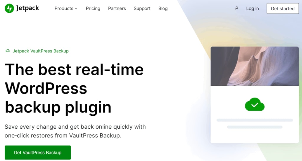 Jetpack VaultPress Backup homepage